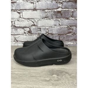 Oofos Oocloog Recovery Black Rubber Mules Slides Sandals Women’s Sz 38EU/7.5M US
